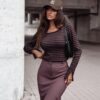 Elastyczna spódnica Julie czekolada - obrazek 2
