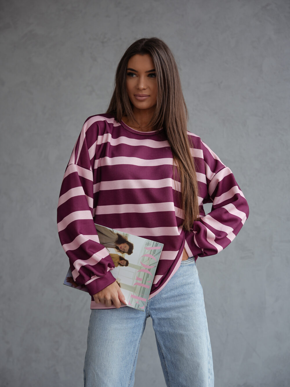 Bluza Sunset Stripes Bordo - obrazek 3