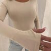 Klasyczne body jasny beż - obrazek 3