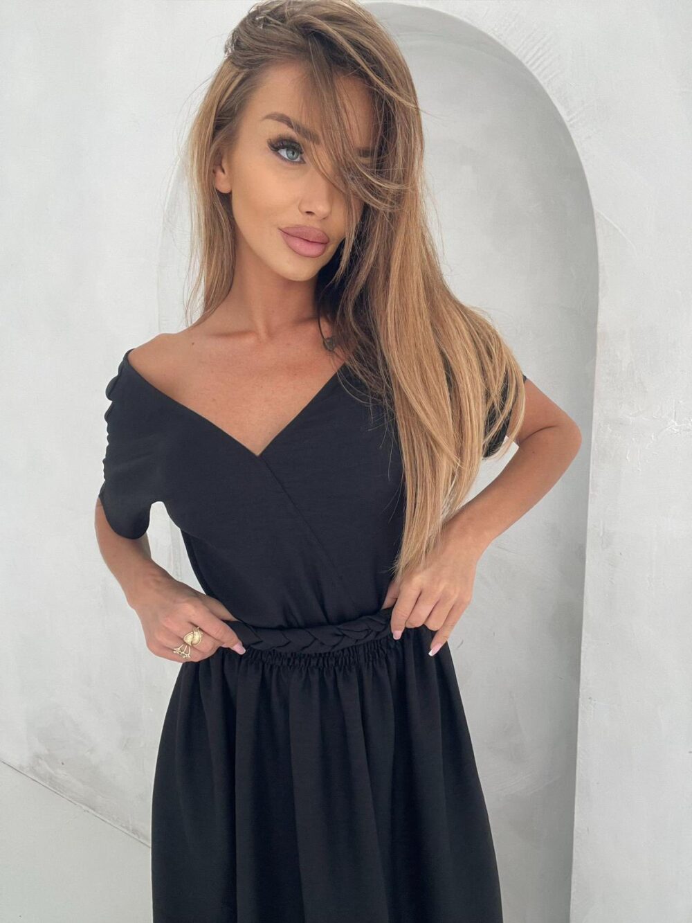 Sukienka Muślinowa Boho Grace – Czarna - obrazek 3