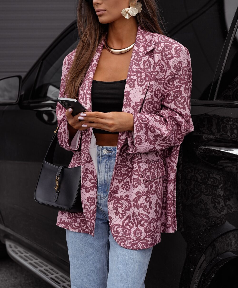 Marynarka Lace Chic w odcieniach różu i bordo - obrazek 2