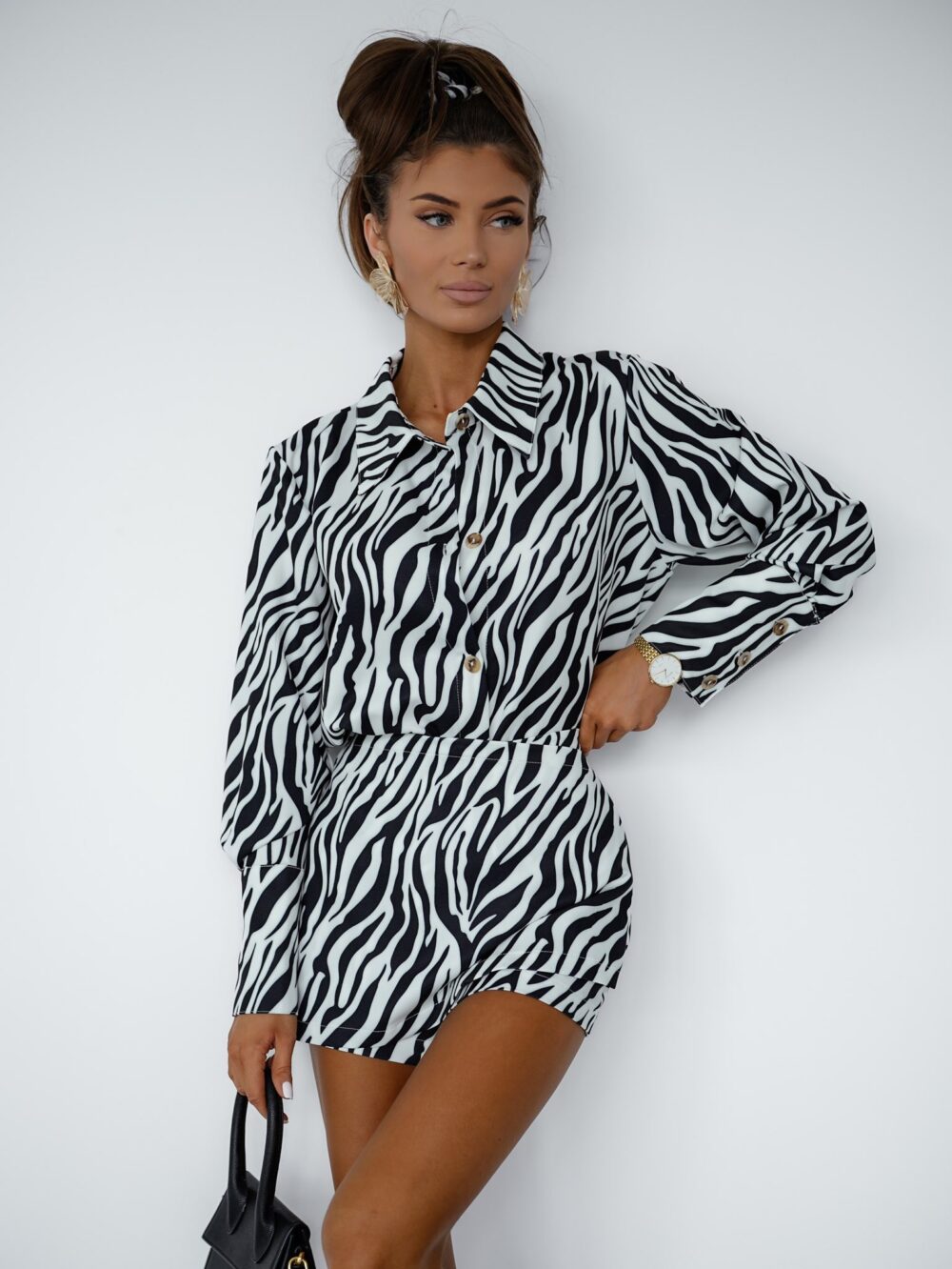 Luna – Zebra Komplet koszula i szorty