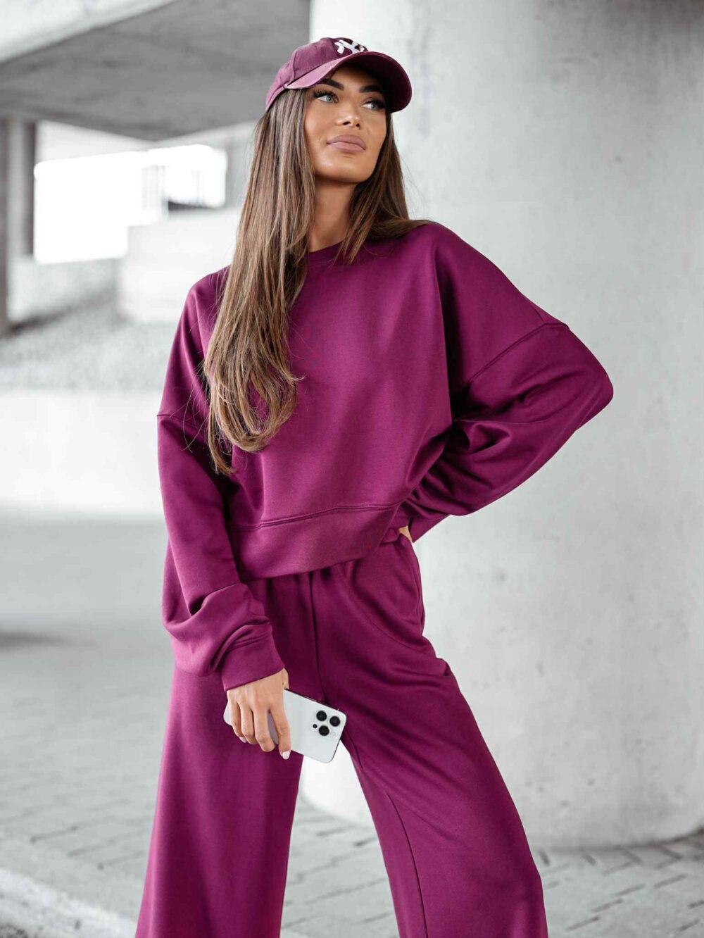 Komplet dresowy Urban Flow – burgund