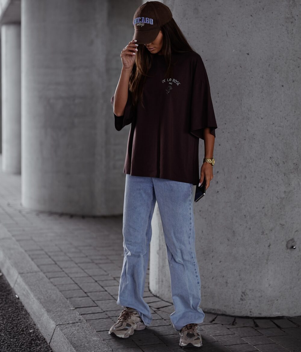 T-shirt "De La Rose" – Oversize Street Look - czarny - obrazek 5