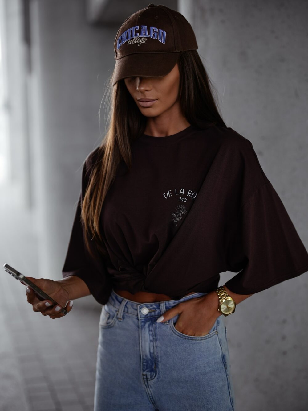 T-shirt "De La Rose" – Oversize Street Look - czarny - obrazek 6