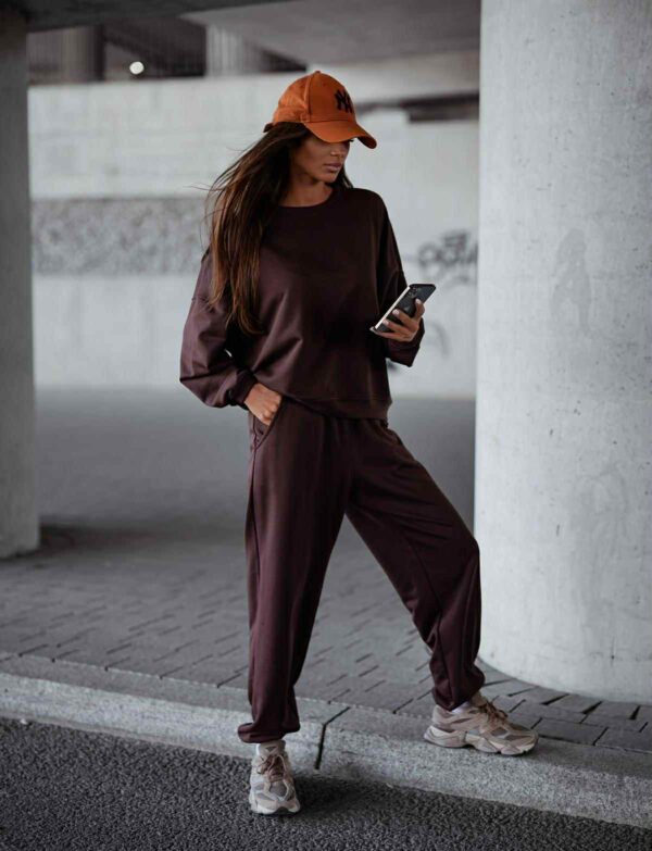 Komplet dresowy Relaxed Fit - czekolada