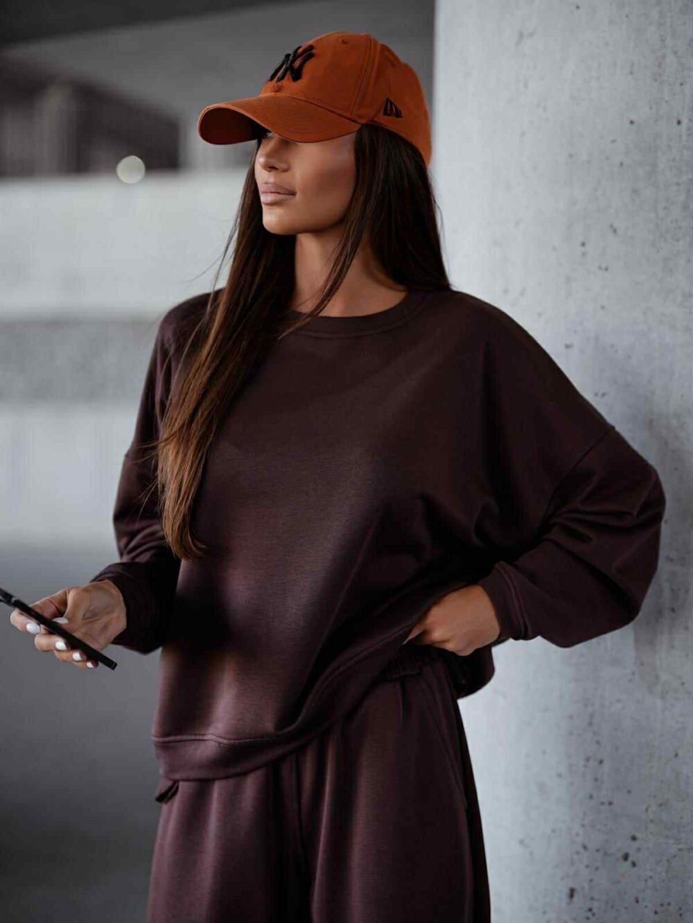 Komplet dresowy Relaxed Fit - czekolada - obrazek 3
