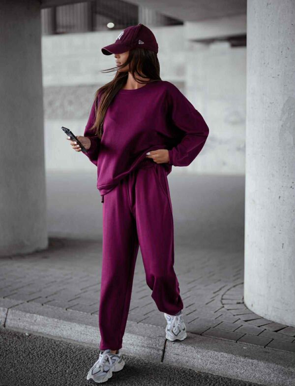 Komplet dresowy Relaxed Fit - burgund