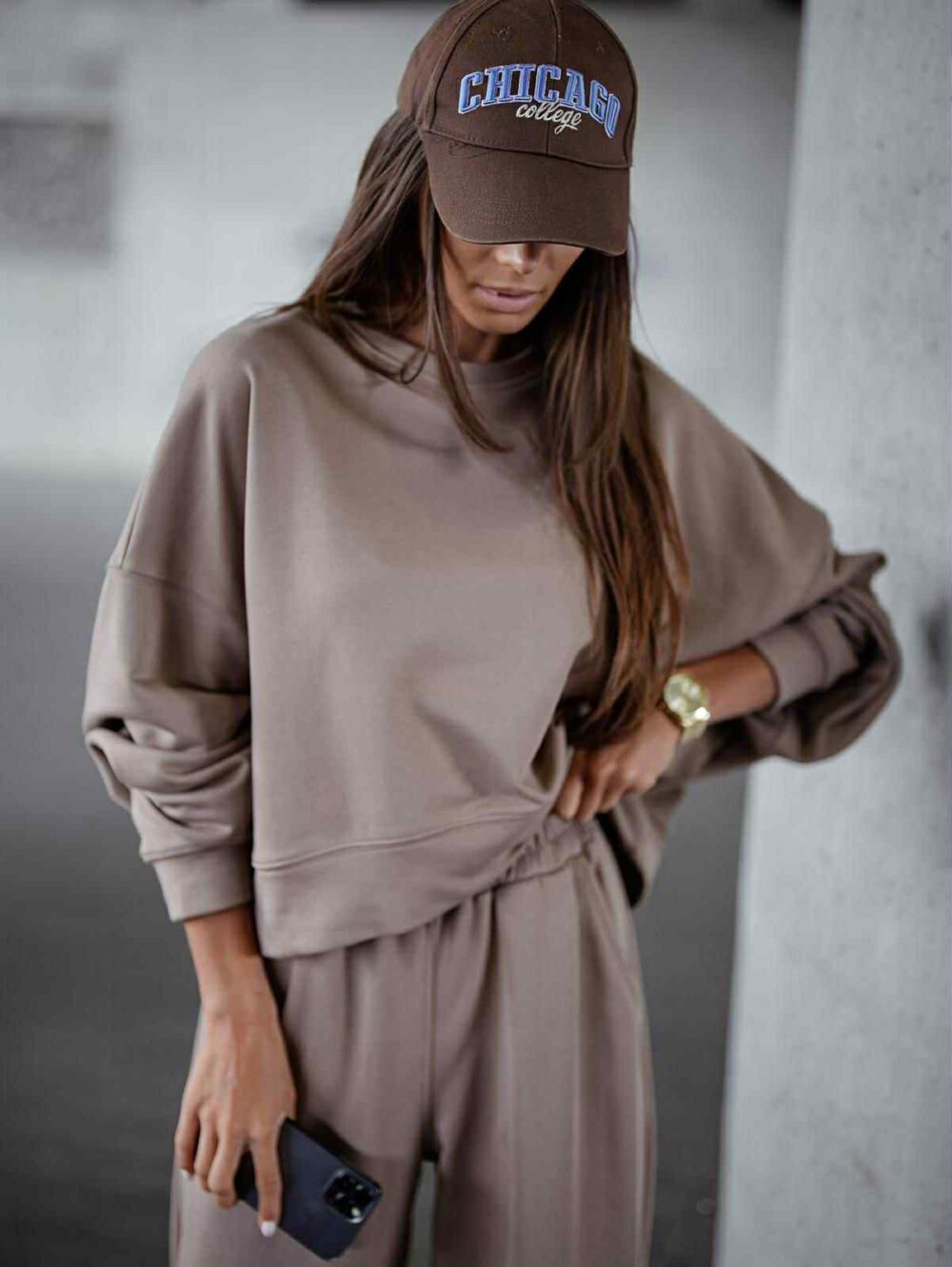 Komplet dresowy Relaxed Fit - beż - obrazek 2