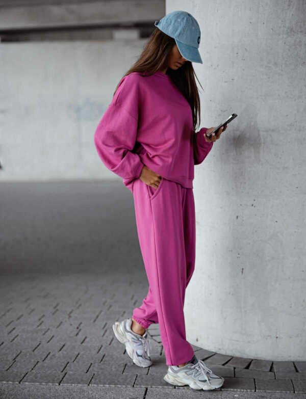 Komplet dresowy Relaxed Fit - jagodowy róż