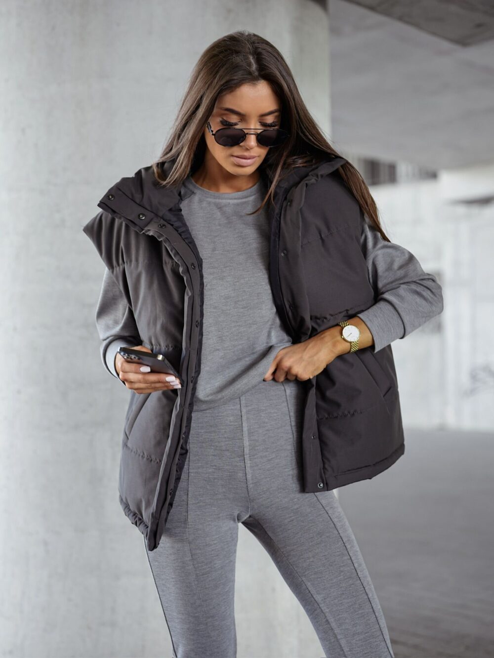 Kamizelka City Flow – Oversize Black