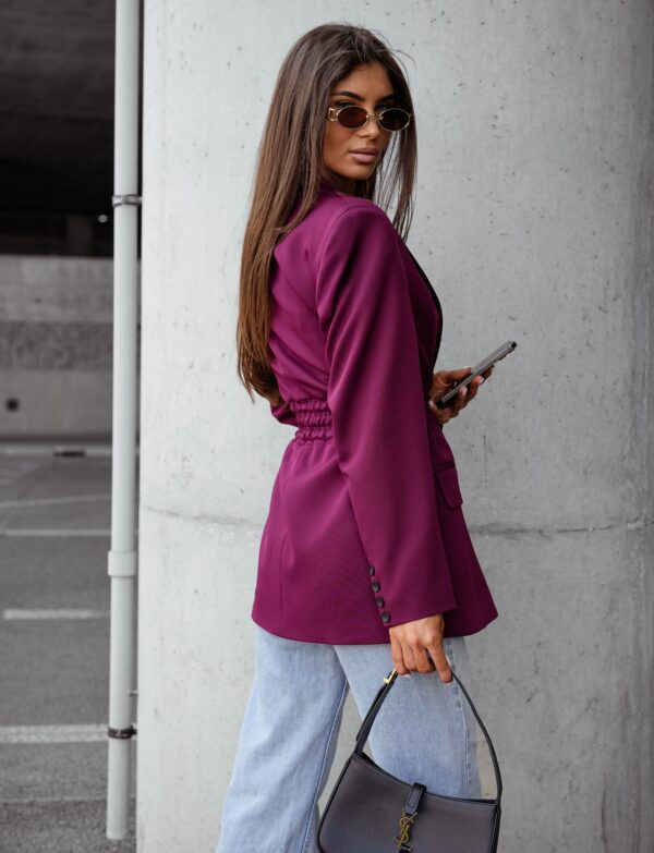 Marynarka Oversize z Paskiem bordo– Lorence