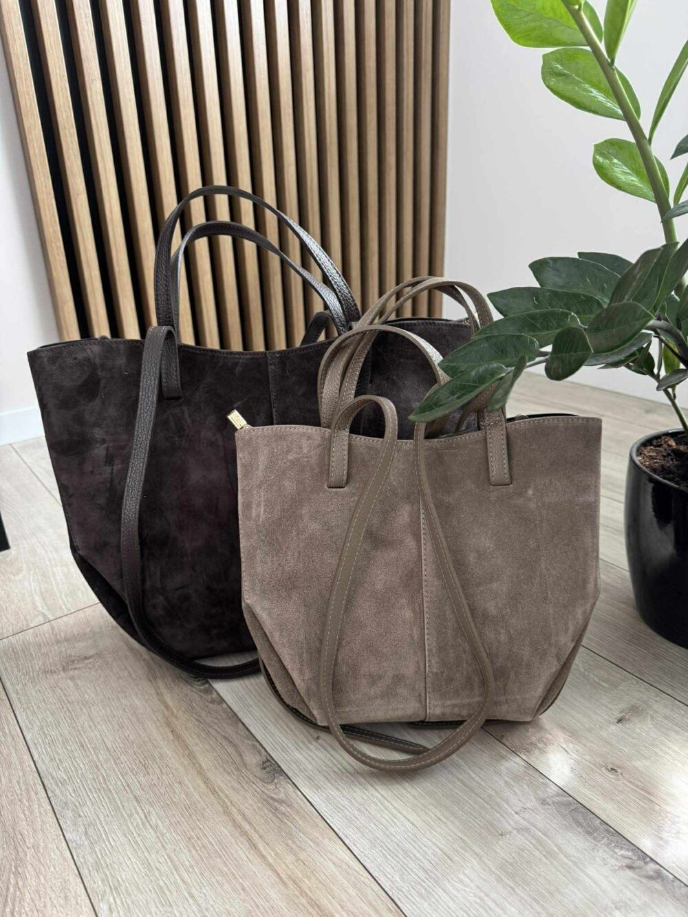 Shopperka z zamszu midi - fango - obrazek 5