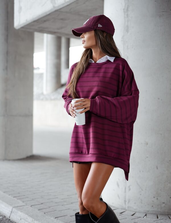 Bluza Oversize Mucha wersja long - burgund