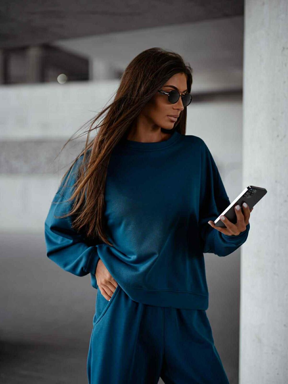 Komplet dresowy Relaxed Fit - niebieski - obrazek 2
