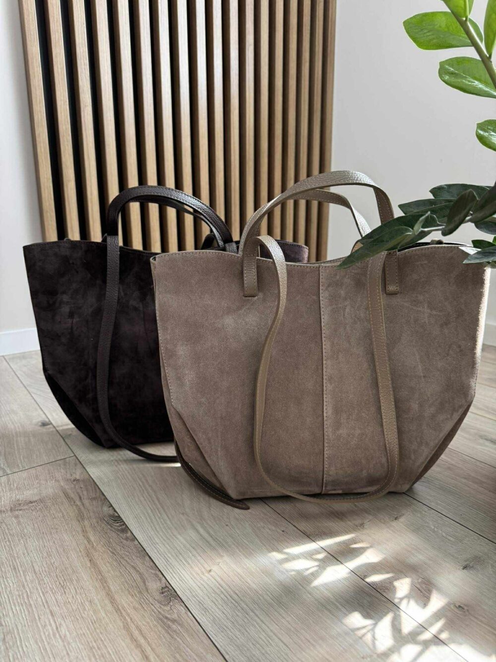 Shopperka z zamszu maxi - fango - obrazek 6