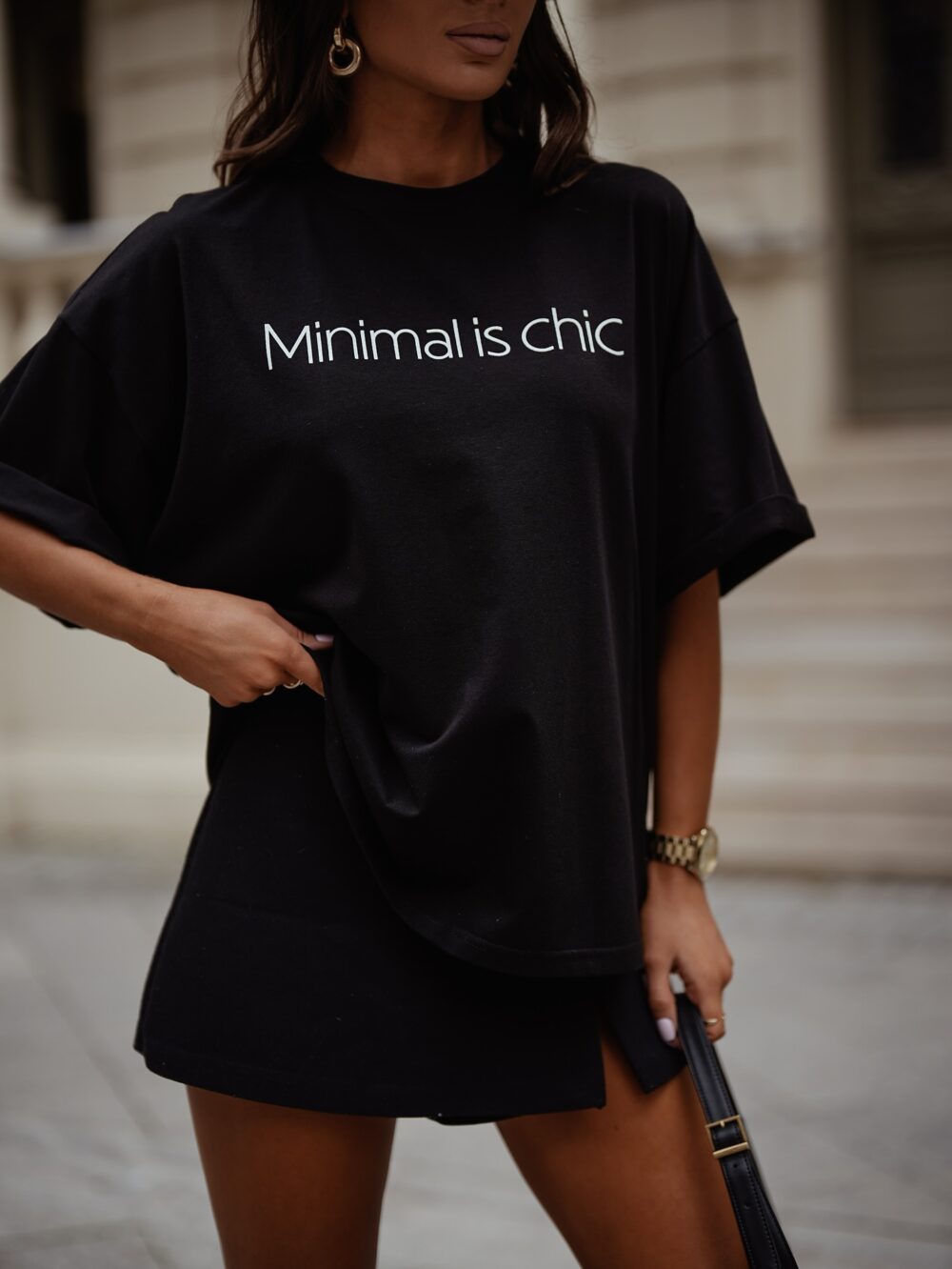 T-shirt Minimal Chic - czarny - obrazek 3