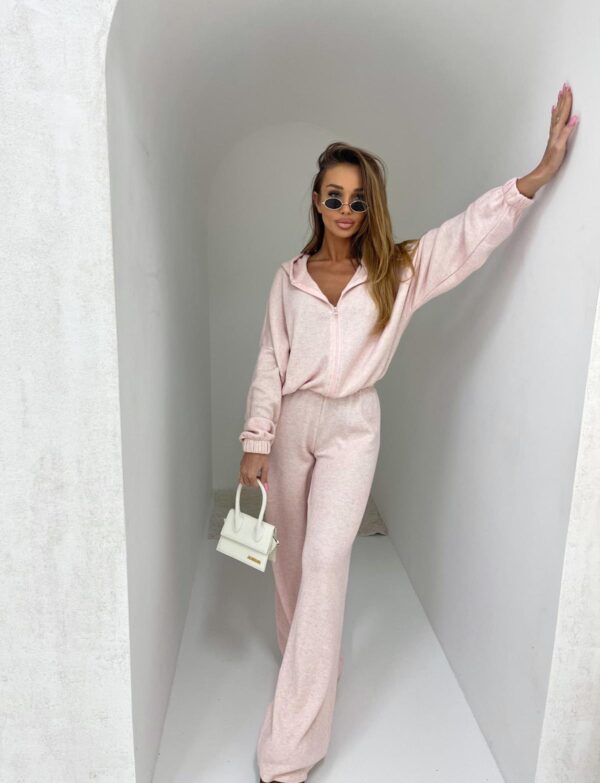 Komplet sweterkowy 2 w 1 - pudrowy róż