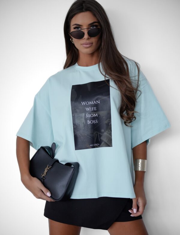 Boss Energy T-shirt – baby blue t-shirt z nadrukiem