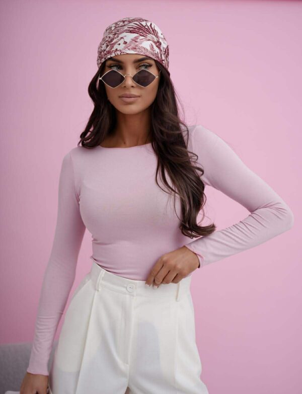 Bluzka klasyczna z wiskozy - pudrowy róż