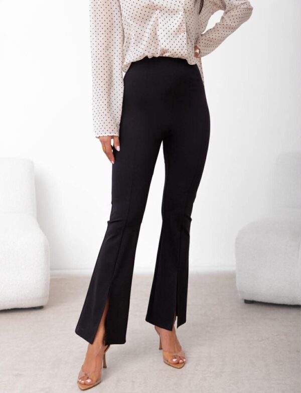 Spodnie z rozcięciem - czarne